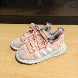 adidas Kids Pink and White Lace-Up Sneakers